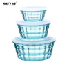 Durable And Easy Clear Transparent Plastic Food Container Set Round Bento Box With Lid Metis A4008
