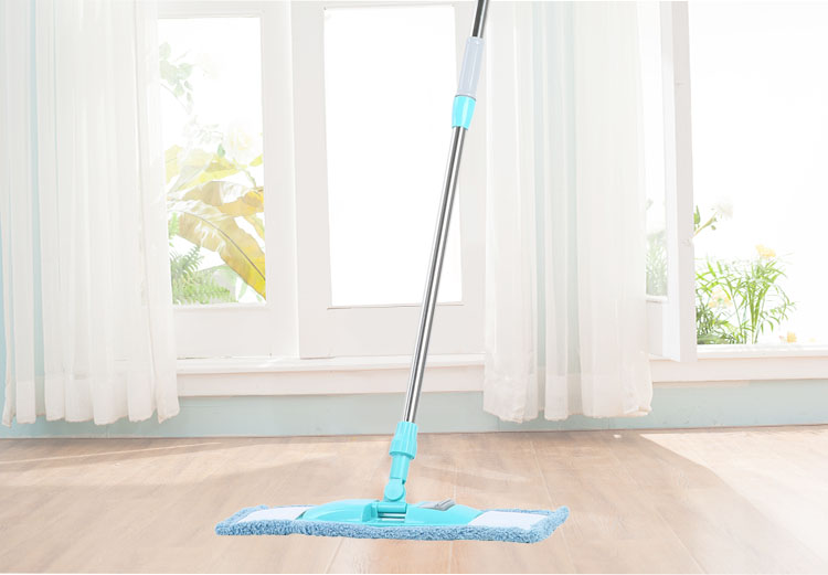 Long handle stainless steel pole magic flat spin microfiber cleaning mop 8002