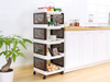 Durable 5 Layers Removable Plastic Rattan Storage Basket for Kitchen A7017-1