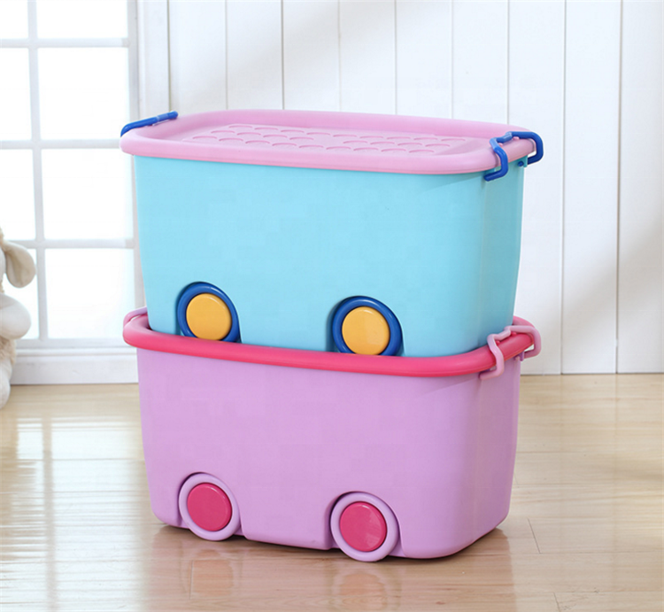 METIS cheap plastic children toy organizer large storage bins with wheels