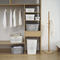 Home living wardrobe organizer plastic storage basket white