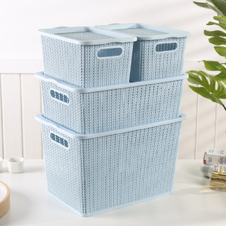 High quality plastic living room or bath cloth storage wicker basket