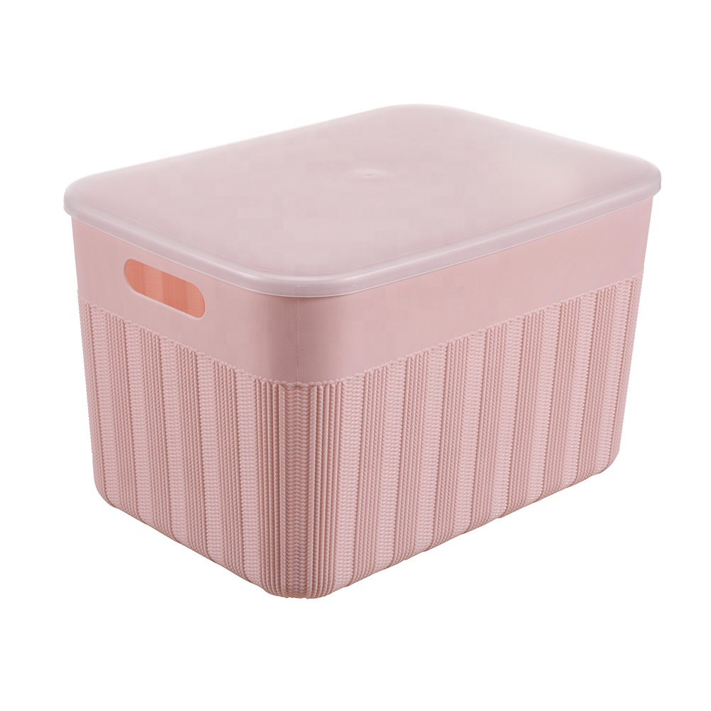 Manufacturer wholesale price 2020 new style Enclosed plastic storage basket with patterns