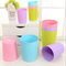 Round Plastic Small Trash Can Wastebasket Garbage Container Bin for Bathrooms