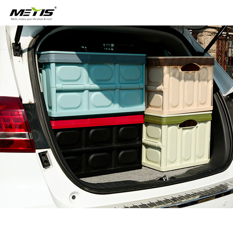 Portable folding plastic collapsible storage basket storage container box