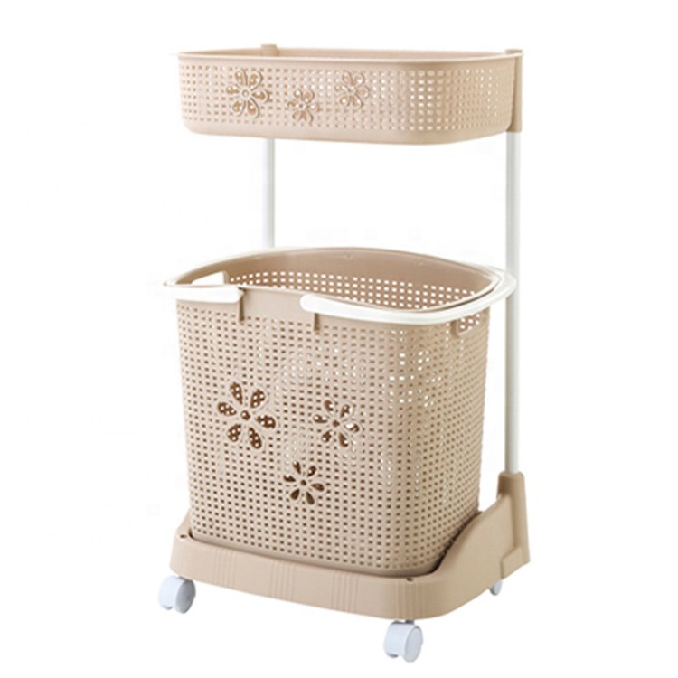 Movable double layer colorful bathroom bendroom storage rack