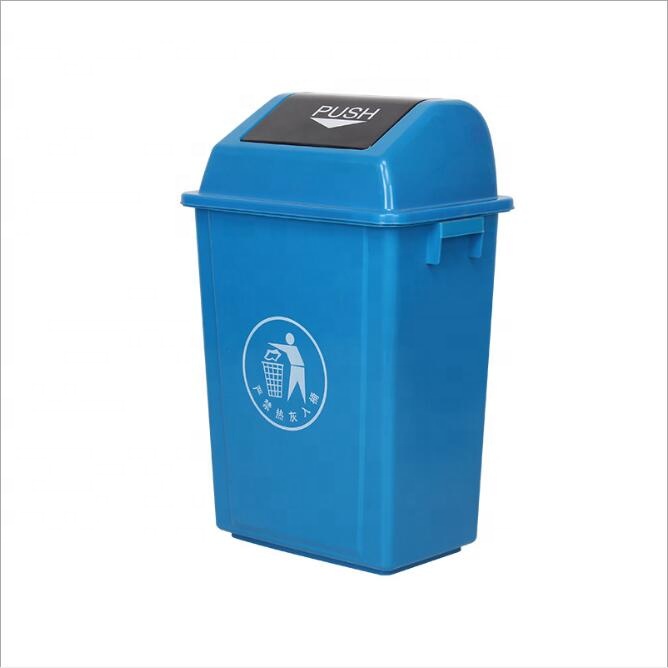 Metis Outdoor Garbage Bin Rolling Cover Type Waste Bin Rectangular Plastic Trash Can
