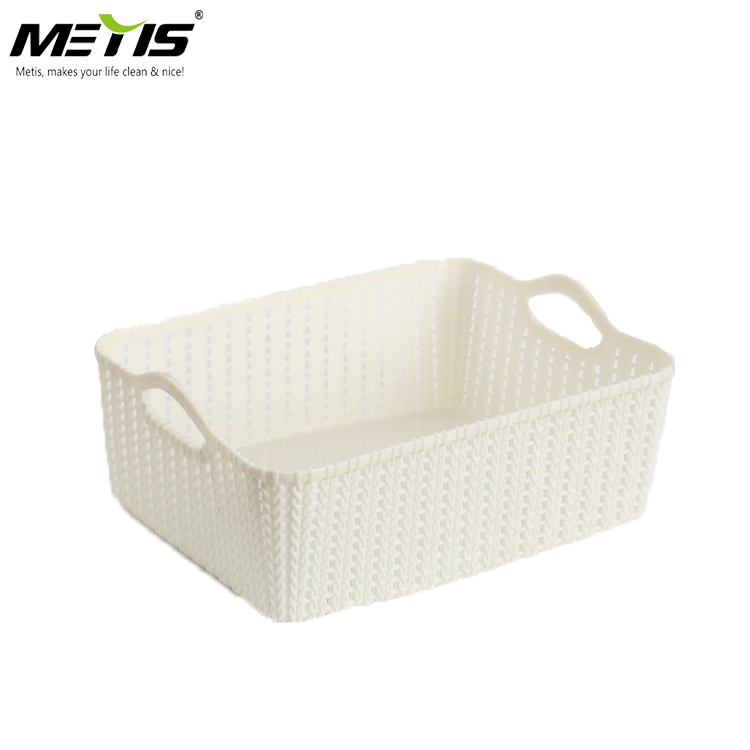  Plastic Storage Basket Woven Basket Bins Organizer Metis A8005-1