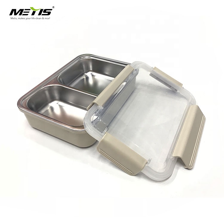 Good selling stainless steel two parts food containers lunch box