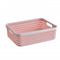 Household design large square plastic handle storage basket