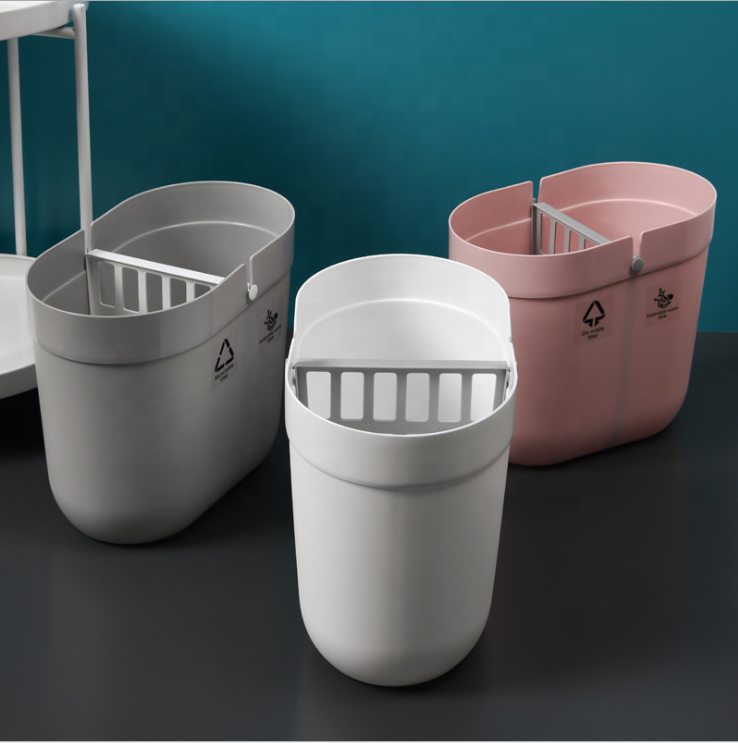 2020 Newly designed dry and wet sorting plastic trash bin use for home