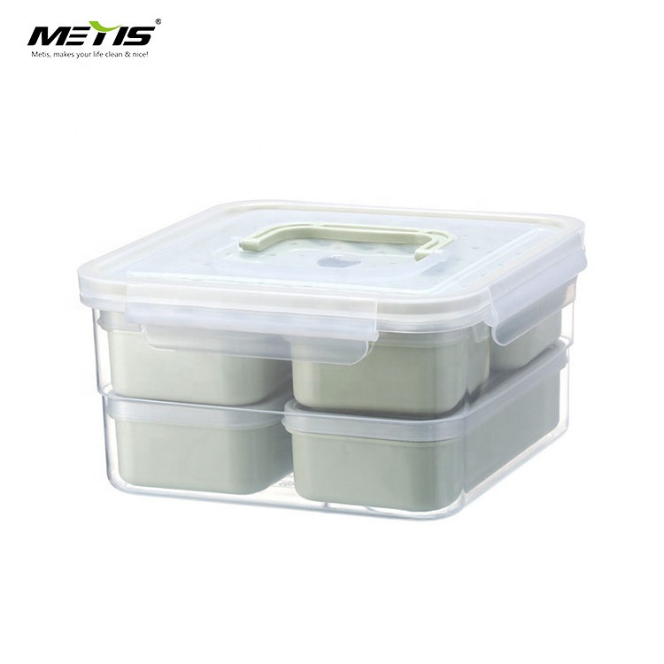 Hot selling biodegradable plastic lunch box for kids,Acceptable microwave heating bento box lunch, Portable 6 grid lunch box