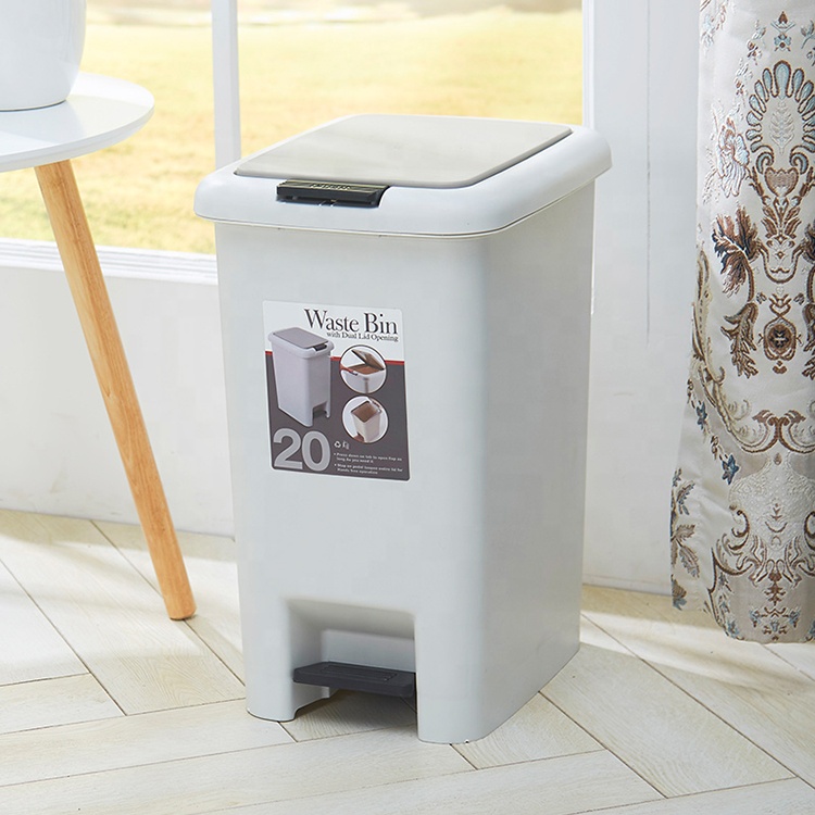China Wholesale Plastic Dustbin Pedal Trash Can Step on Wastebasket B1009-2