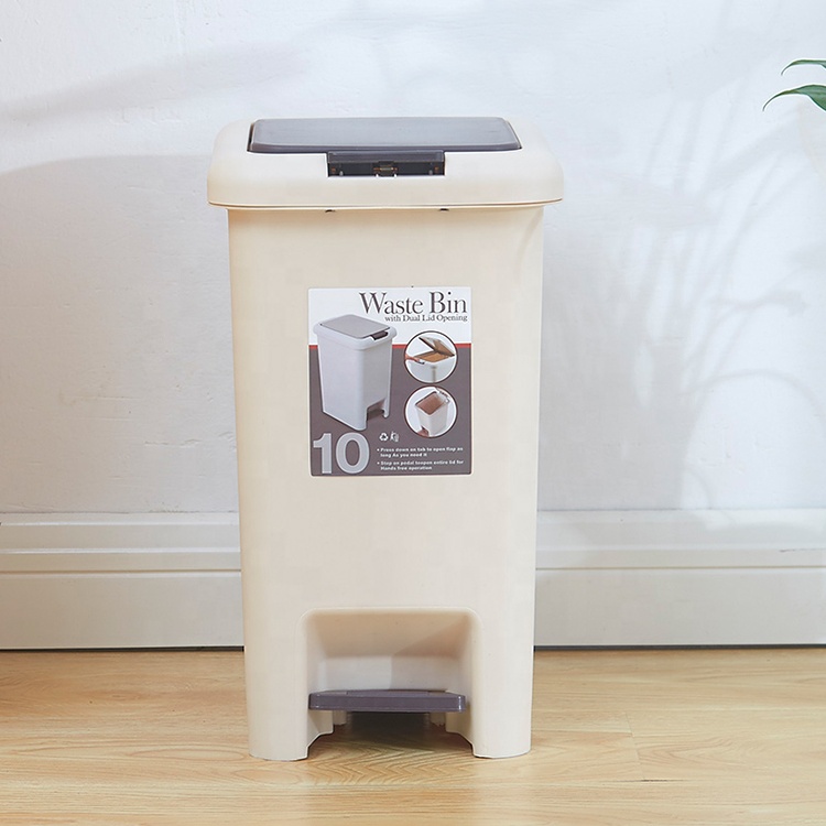 2020 hot sell METIS home office trash can plastic foot operated waste bin with pedal