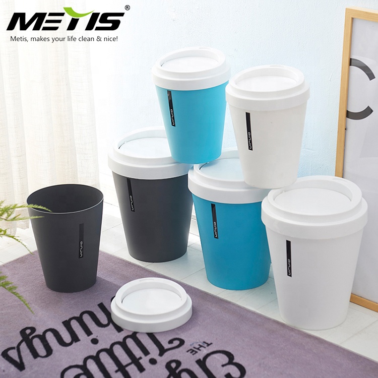 Household kitchen lid-type trash can Bathroom with lid paper basket creative living room bedroom plastic trash