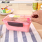 exhaust kids plastic thermo bento lunch box with 2 compartment transparent cover
