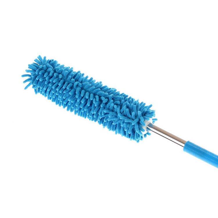 Removable washable microfibre chenille noodle cleaning car duster with telescope pole