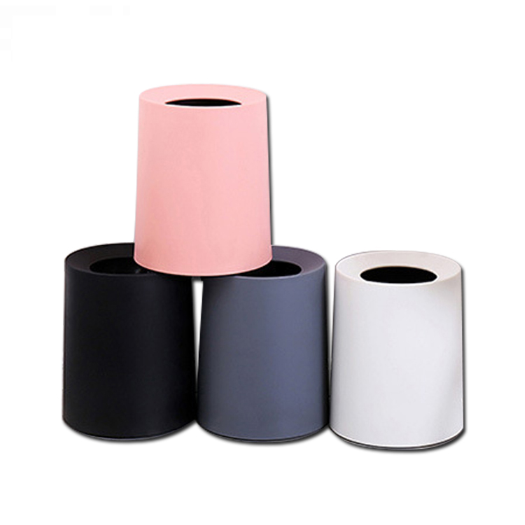 Various round plastic double layer waste basket trash can for hotel