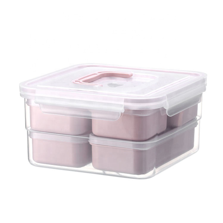 NEW STYLE multi grids plastic bento Lockable lunch box for kids