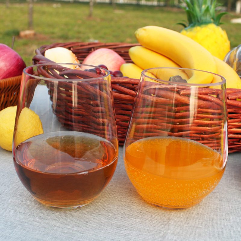 Elegant and Practical Unbreakable Stemless Plastic Wine Glass Shatterproof Tritan Cups