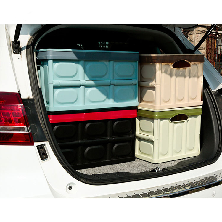 Portable Plastic Organizer Storage Box Foldable For Car Trunk Home Outdoors