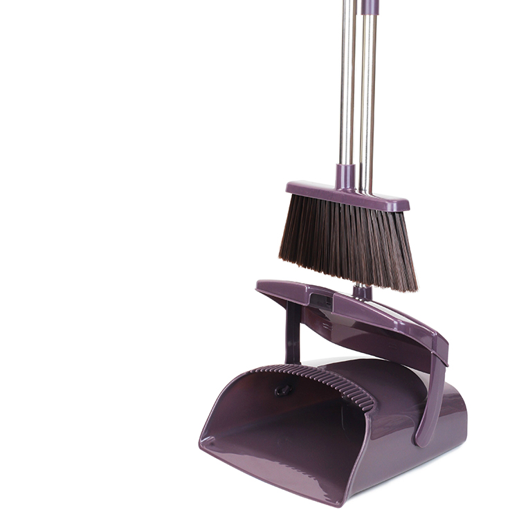 High Quality Home Use Kitchen Outdoor Broom With Dustpan Premium Long Handled Broom Dustpan Combo Upright Standing SS002-1-5