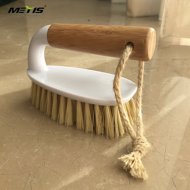 Wholesale price factory direct bamboo handle plastic brush laundry brush for laundry and home use 9512-W