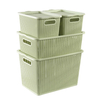  Stackable Lidded Woven Organizer Tote Bins for Toys Bedroom METIS A7018-3