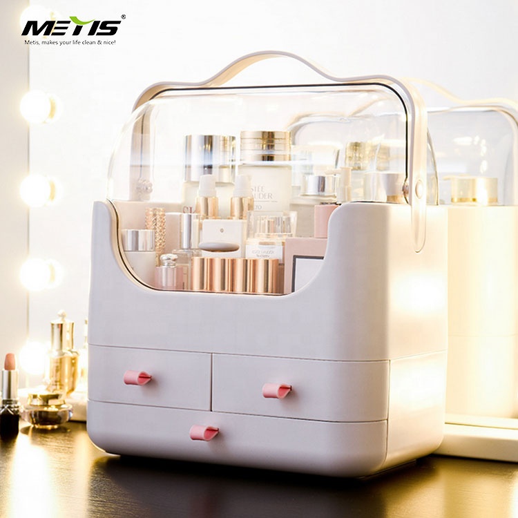 Hot Selling new popular dust protection cover cosmetic storage box with drawers