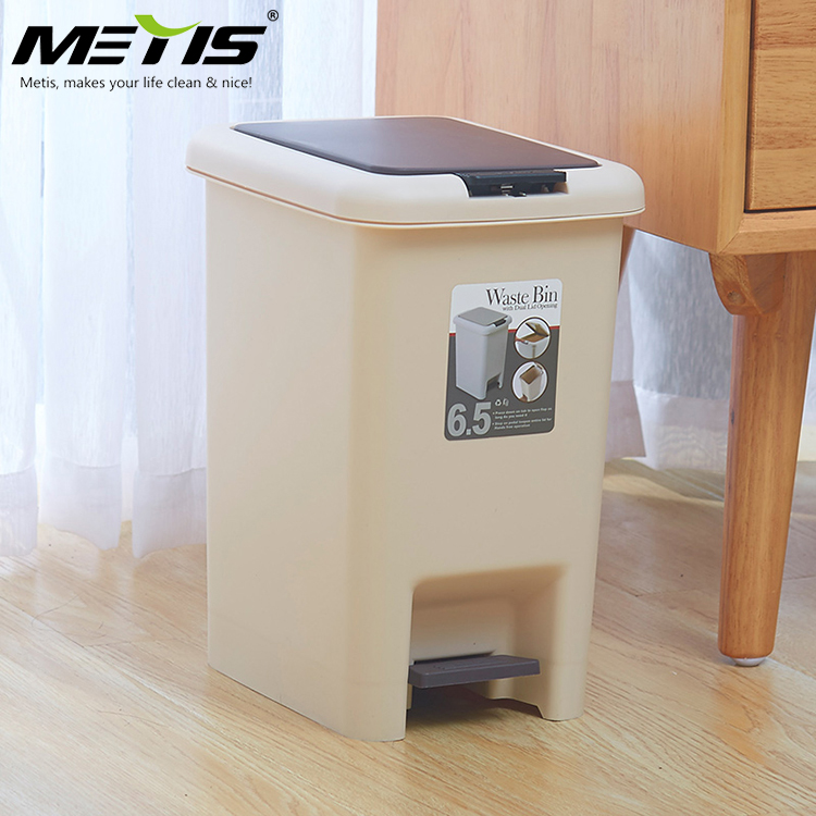 10L 20L household office kitchen plastic waste bin foot pedal trash can with push lid