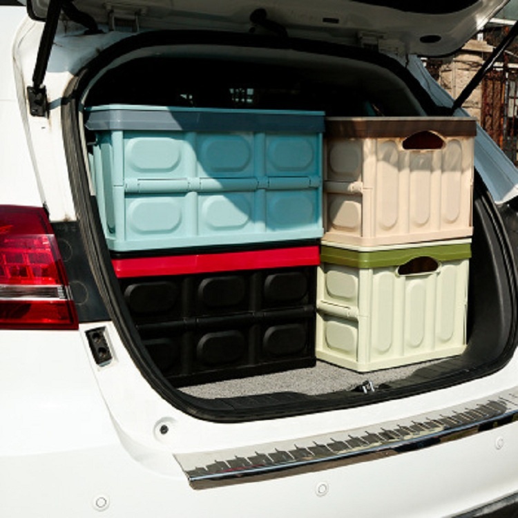 Wholesale vehicle-mounted foldable plastic collapsible storage box with lid
