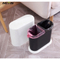 ABS And Plastic Double Layers Trash Can With Removable cover For Bathroom Corner